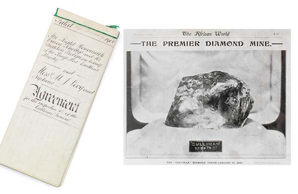 Document Paving the Way for the Cutting of World's Largest Diamond Is Up for Sal