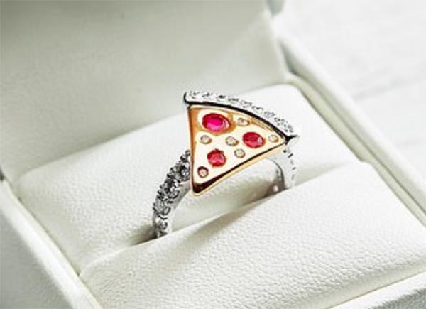Domino's Is Giving Away a Pizza-Slice Engagement Ring Topped With Diamonds and R