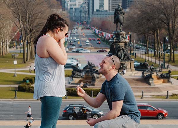 Philly Couple Takes Break From Quarantine to Get Engaged Atop the 'Rocky' Steps