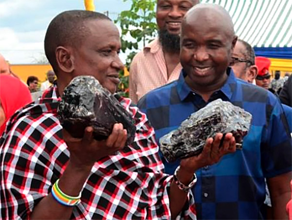 Artisanal Miner Discovers Two Tanzanite Crystals Weighing a Combined 75,000 Cara