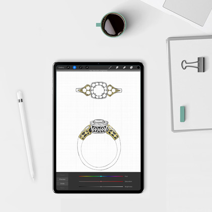 C. CreatePut our artists to work and design your dream ring around your diamonds.  David Douglas Diamonds & Jewelry Marietta, GA