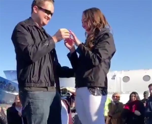 Flight Test Engineer Proposes With Engagement Ring That Reached the Edge of Spac